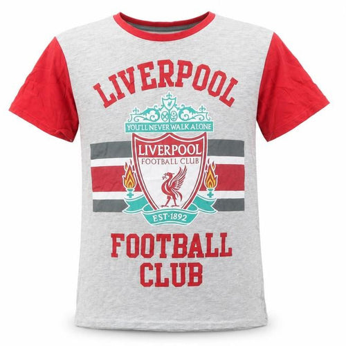 Liverpool FC Boys Grey Red Short Sleeve T-Shirt 10-11 Years Football Fan Top