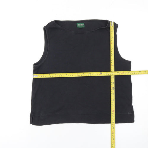 Hobbs Women’s Black Cotton Jersey Sleeveless Tank Top Size 12