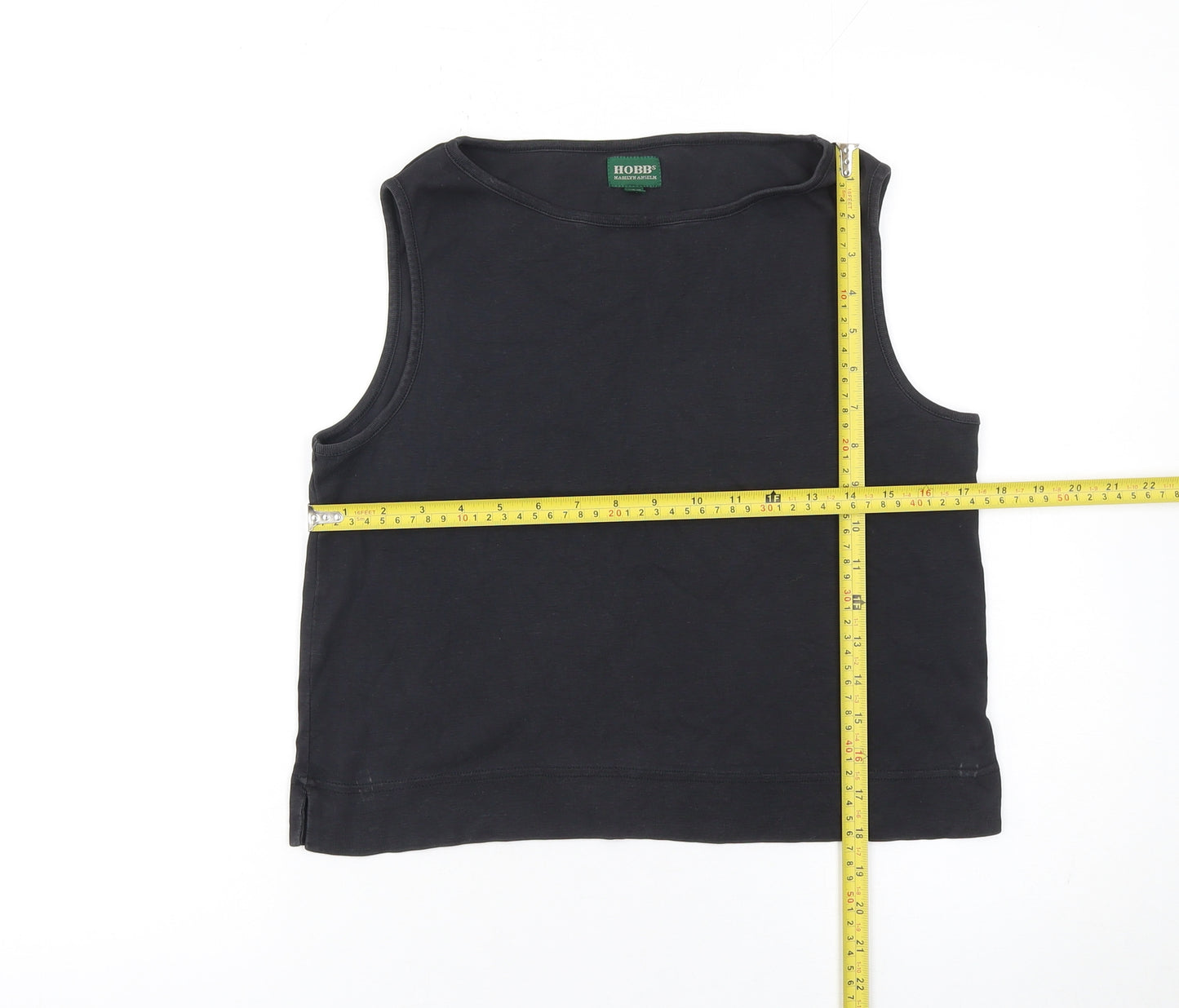 Hobbs Women’s Black Cotton Jersey Sleeveless Tank Top Size 12