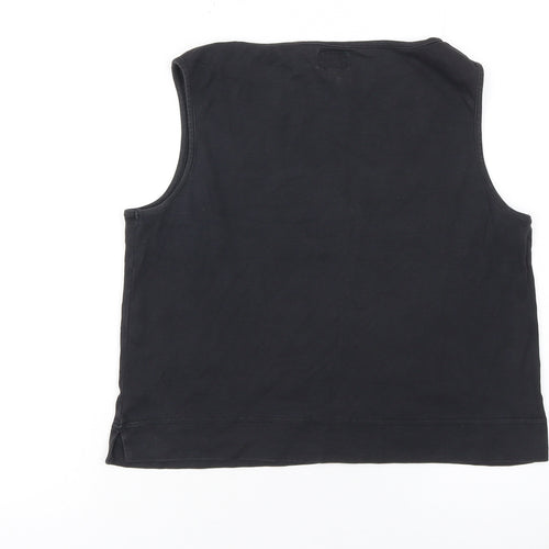Hobbs Women’s Black Cotton Jersey Sleeveless Tank Top Size 12