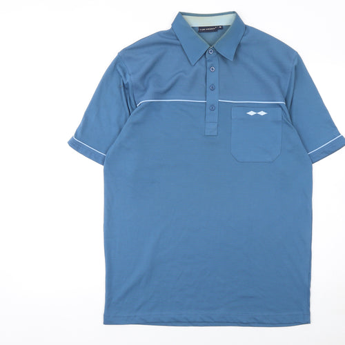 Tom Hagan Men's Blue Short Sleeve Polo Shirt Size M Regular Fit