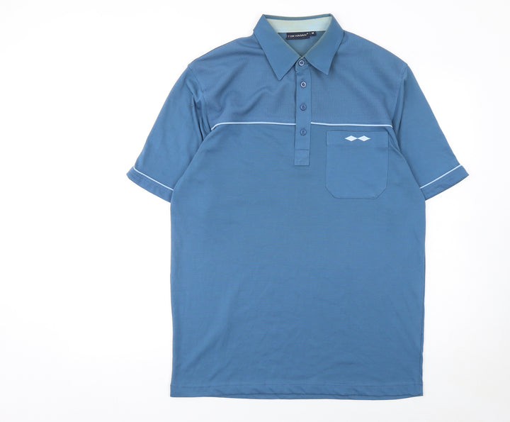 Tom Hagan Men's Blue Short Sleeve Polo Shirt Size M Regular Fit