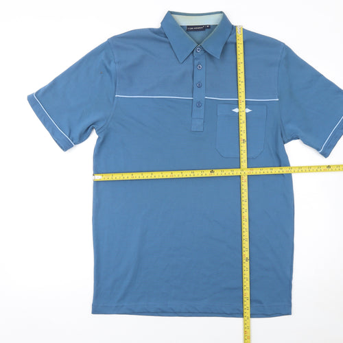 Tom Hagan Men's Blue Short Sleeve Polo Shirt Size M Regular Fit