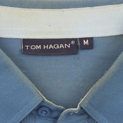 Tom Hagan Men's Blue Short Sleeve Polo Shirt Size M Regular Fit