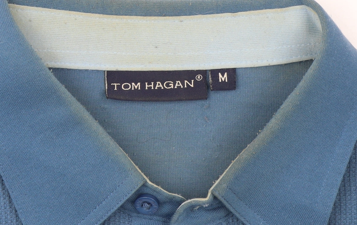 Tom Hagan Men's Blue Short Sleeve Polo Shirt Size M Regular Fit