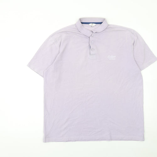 Cotton Traders Men’s Purple Short Sleeve Polo Shirt L 100% Cotton