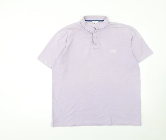 Cotton Traders Men’s Purple Short Sleeve Polo Shirt L 100% Cotton