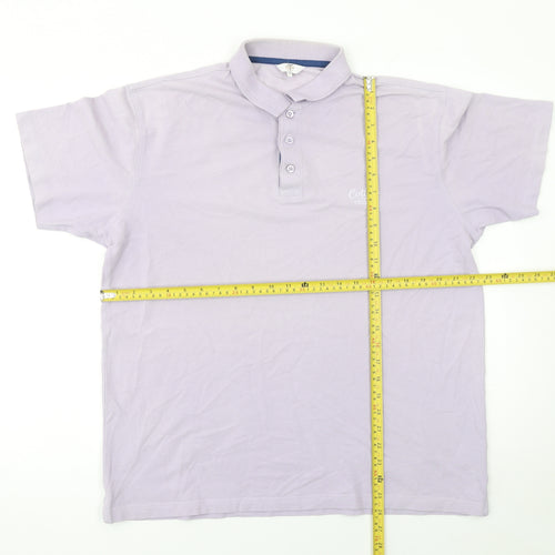 Cotton Traders Men’s Purple Short Sleeve Polo Shirt L 100% Cotton