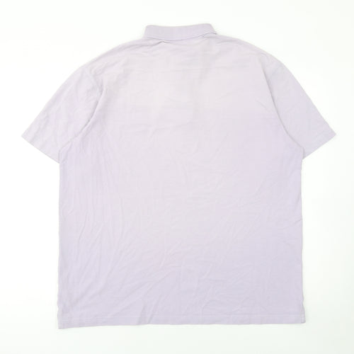 Cotton Traders Men’s Purple Short Sleeve Polo Shirt L 100% Cotton