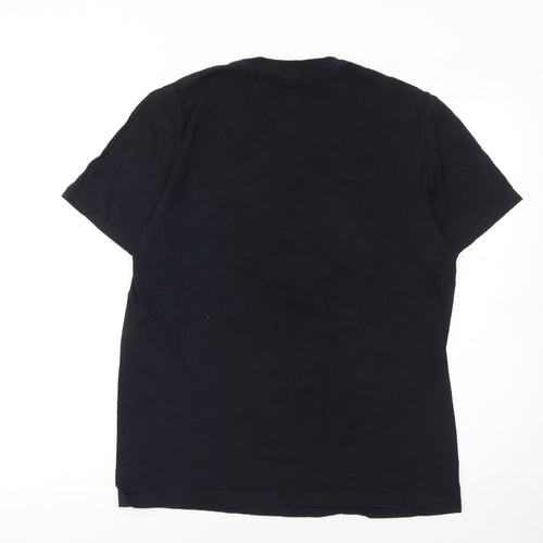 Gildan Men's Black Military Aircraft Graphic Cotton T-Shirt Size M