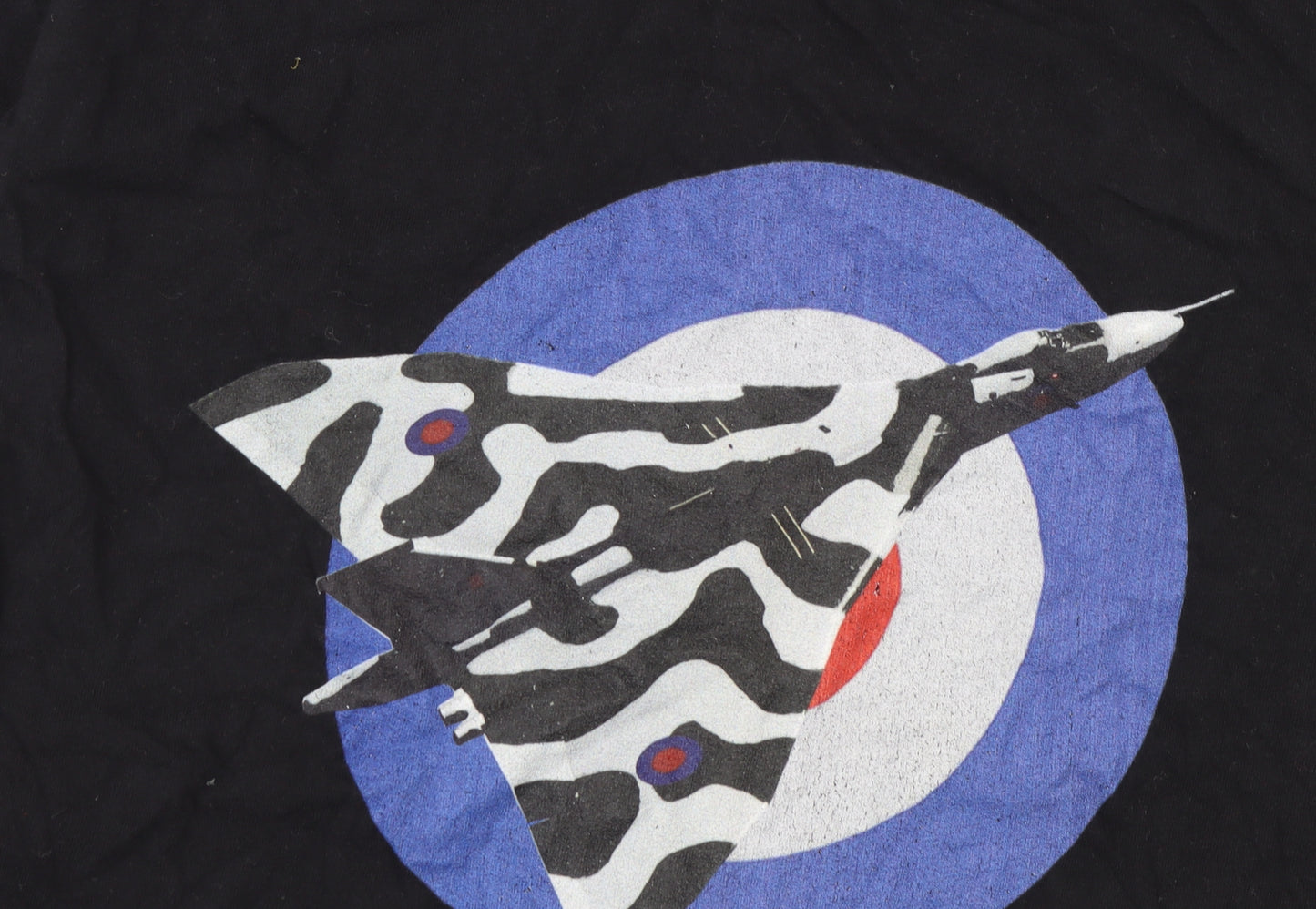 Gildan Men's Black Military Aircraft Graphic Cotton T-Shirt Size M