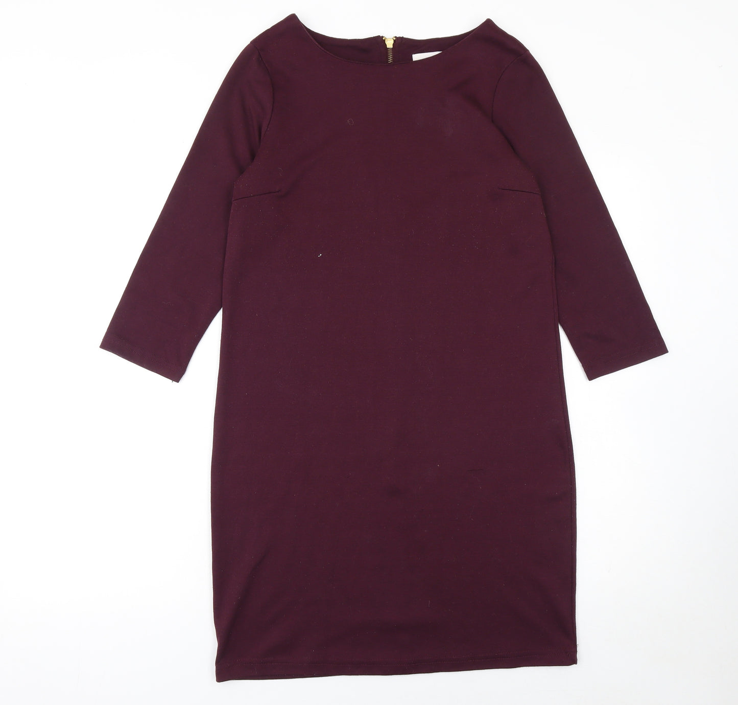 Vila Women Purple Sheath Knee Length Dress Size S 3/4 Sleeve