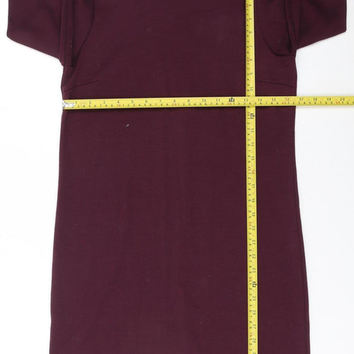 Vila Women Purple Sheath Knee Length Dress Size S 3/4 Sleeve