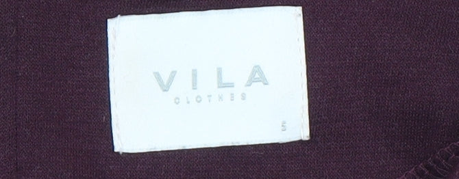Vila Women Purple Sheath Knee Length Dress Size S 3/4 Sleeve