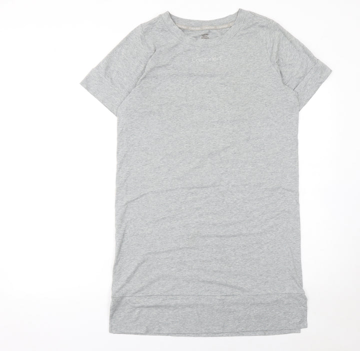 Calvin Klein Womens Grey Cotton Jersey T-Shirt Nightshirt XS