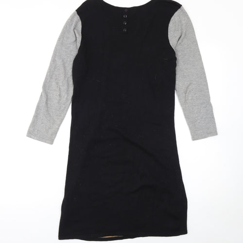 Next Womens Colourblock Shift Dress Beige Black Grey Size 8