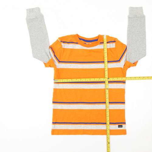 Gap Kids Boys Orange Striped Long Sleeve Layered T-Shirt 10-11 Years