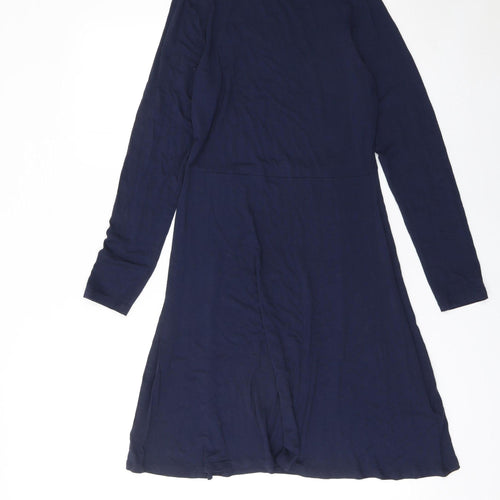 Marks and Spencer Women Blue Size 8 A-Line Knee Length Jersey Dress