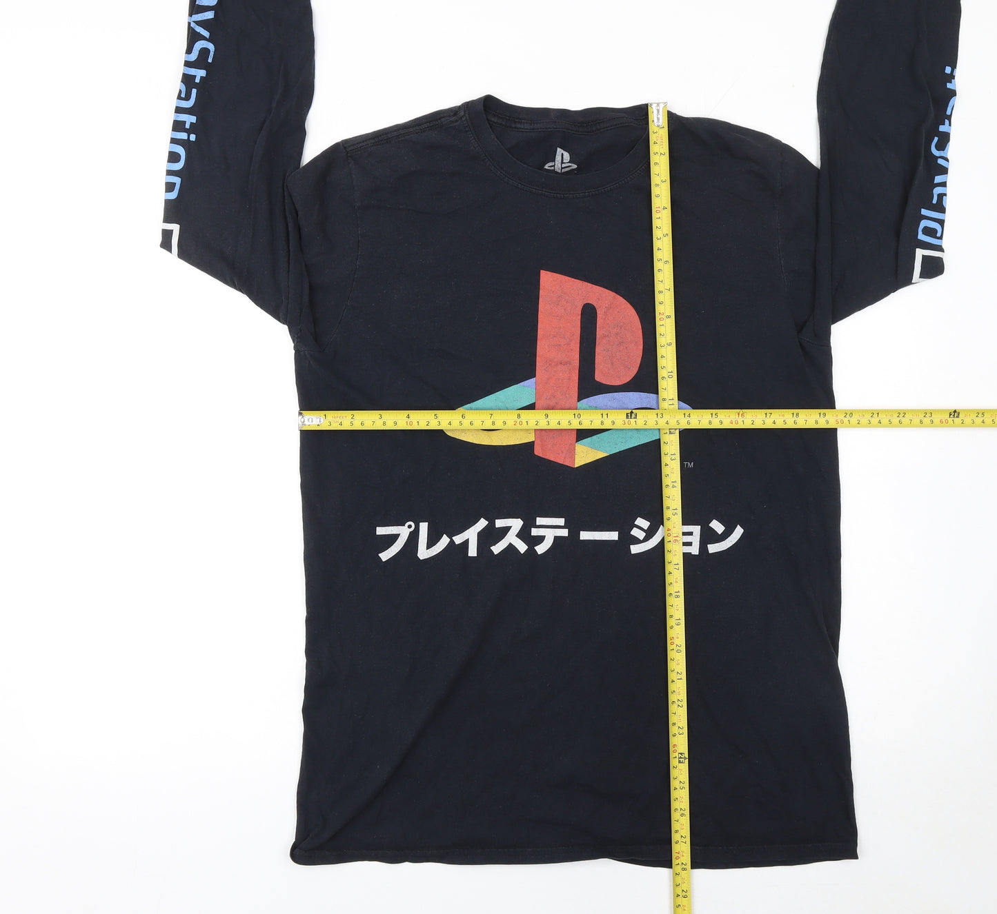 PlayStation Men's Black Long Sleeve Graphic T-Shirt Small Cotton