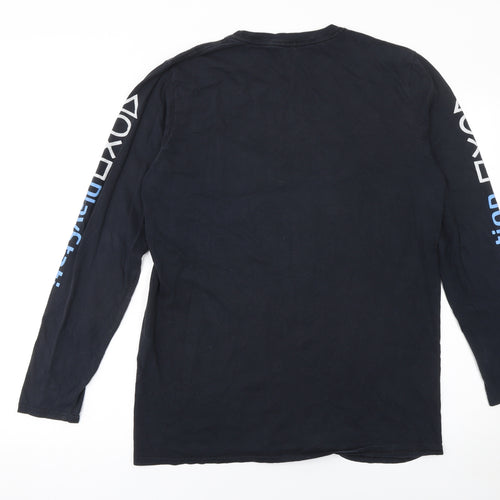 PlayStation Men's Black Long Sleeve Graphic T-Shirt Small Cotton