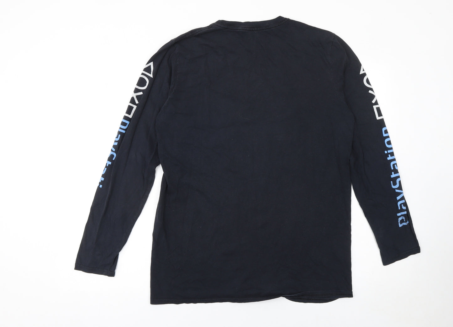 PlayStation Men's Black Long Sleeve Graphic T-Shirt Small Cotton