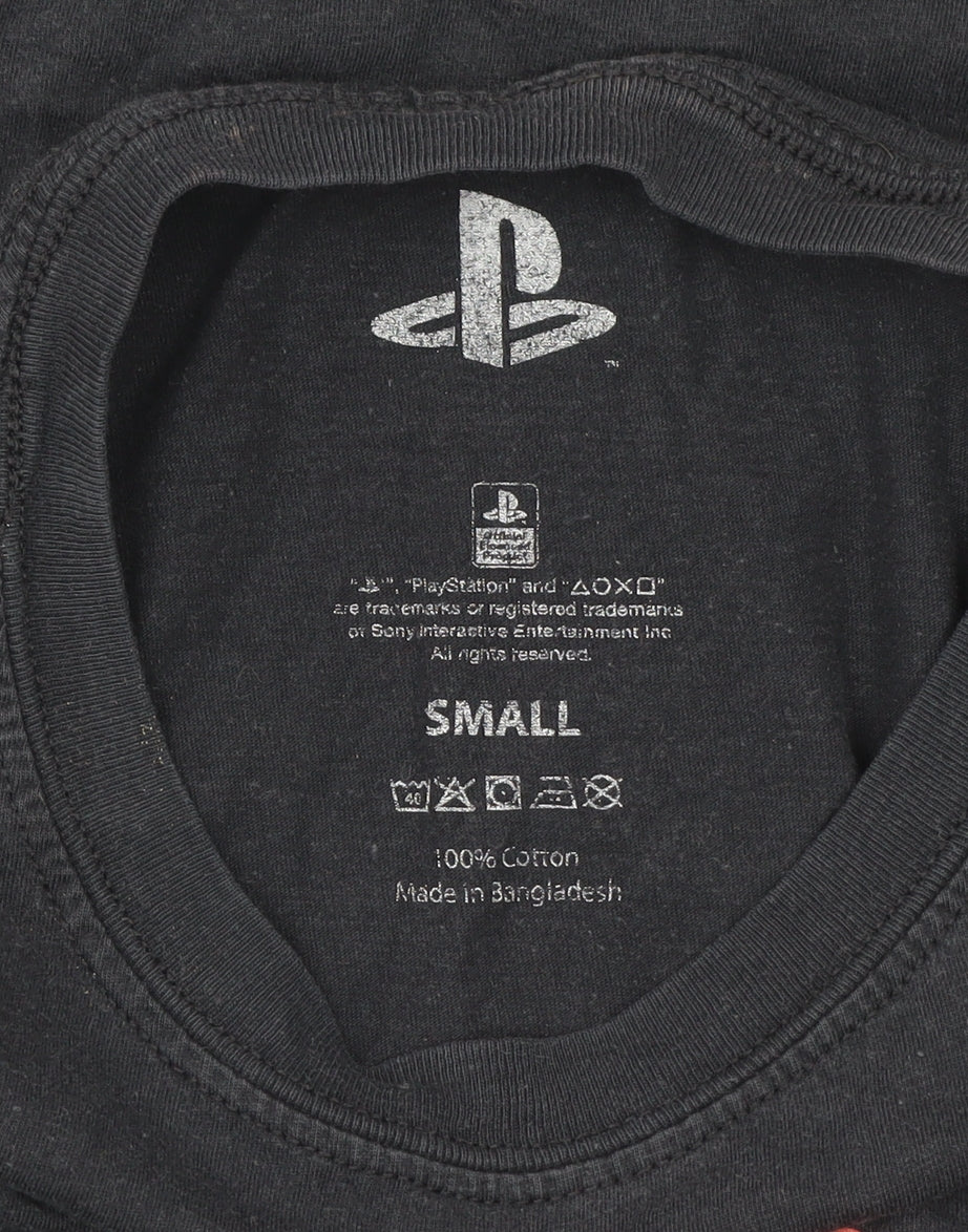 PlayStation Men's Black Long Sleeve Graphic T-Shirt Small Cotton