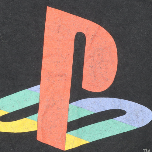 PlayStation Men's Black Long Sleeve Graphic T-Shirt Small Cotton