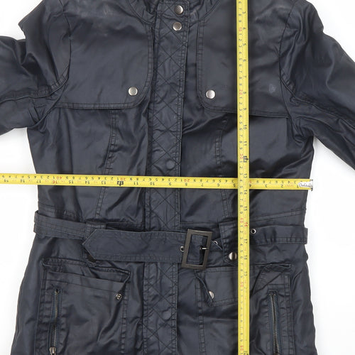 Duchamp Womens Blue Belted Biker Jacket Size 14