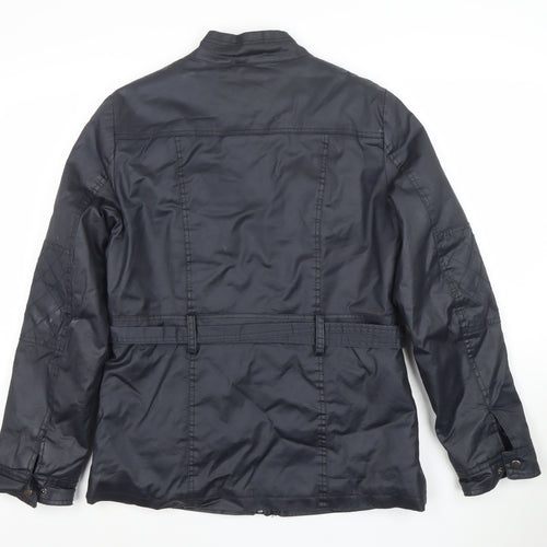 Duchamp Womens Blue Belted Biker Jacket Size 14
