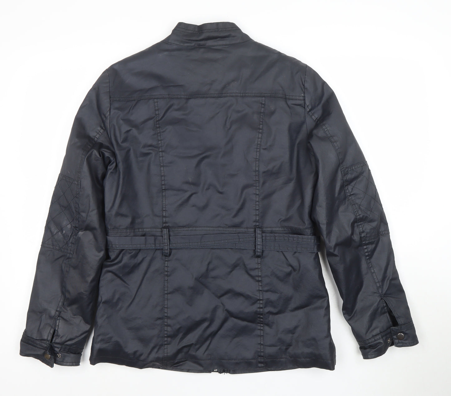 Duchamp Womens Blue Belted Biker Jacket Size 14