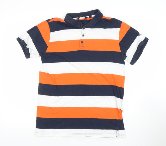 Regatta Men's Multicoloured Striped Cotton Polo Shirt Size L