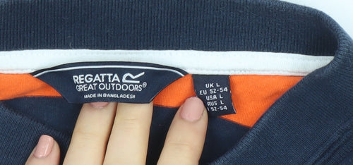 Regatta Men's Multicoloured Striped Cotton Polo Shirt Size L