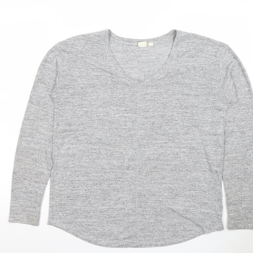 GAP Women’s Grey V-Neck Long Sleeve Basic Jersey T-Shirt Size S