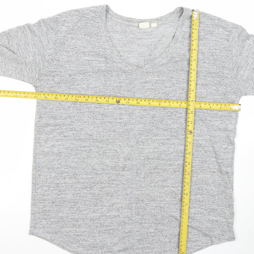 GAP Women’s Grey V-Neck Long Sleeve Basic Jersey T-Shirt Size S