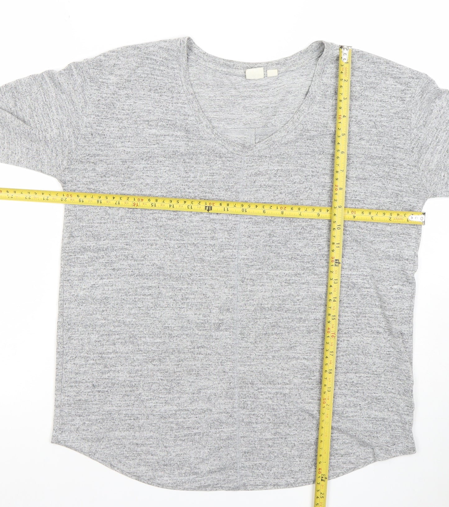 GAP Women’s Grey V-Neck Long Sleeve Basic Jersey T-Shirt Size S