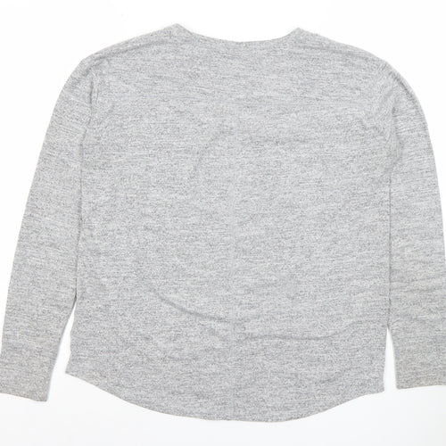 GAP Women’s Grey V-Neck Long Sleeve Basic Jersey T-Shirt Size S