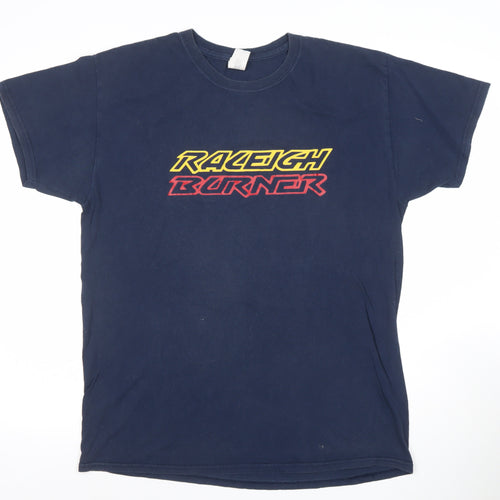 Gildan Men's Blue Raleigh Burner Retro Graphic T-Shirt Size L
