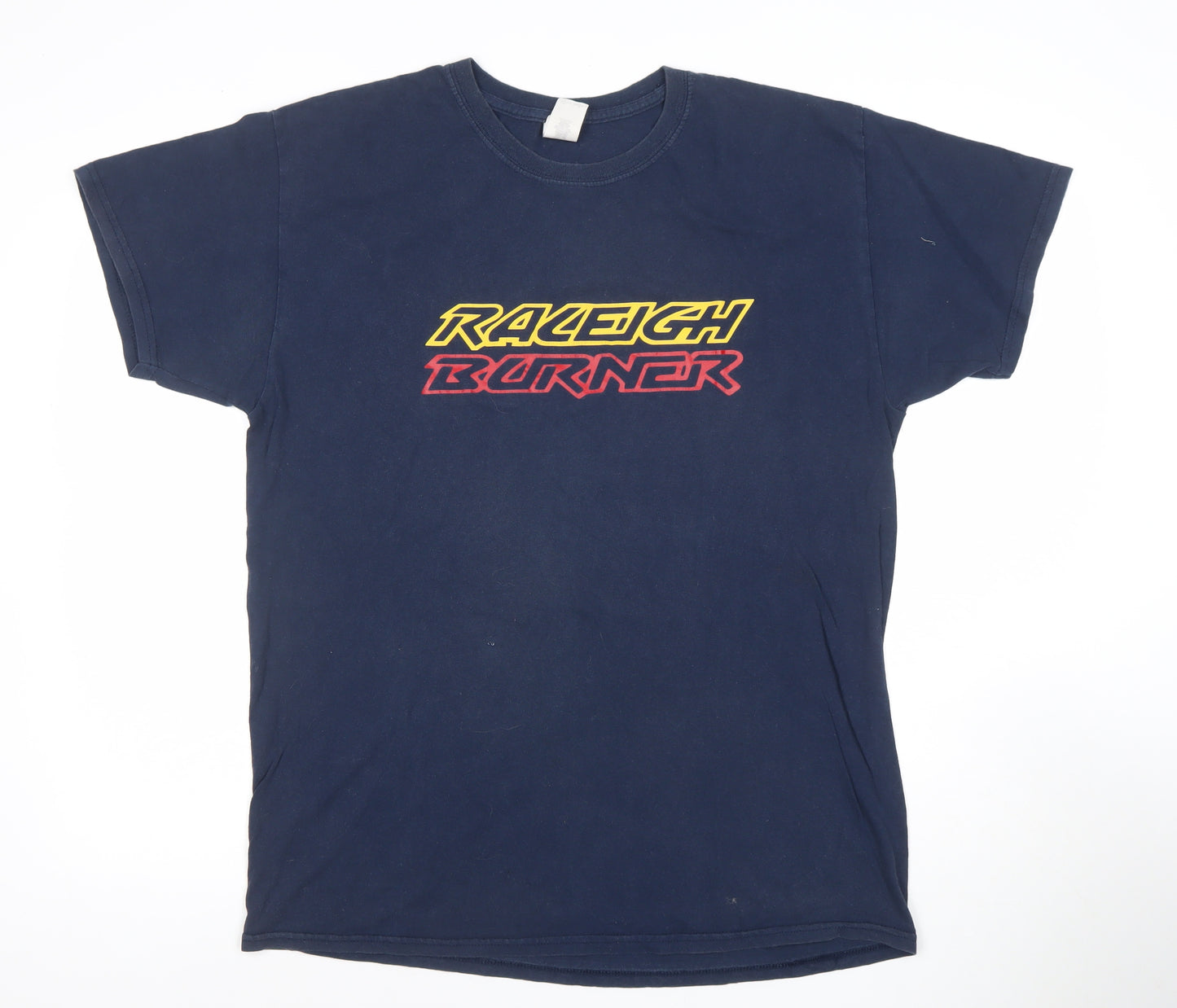 Gildan Men's Blue Raleigh Burner Retro Graphic T-Shirt Size L