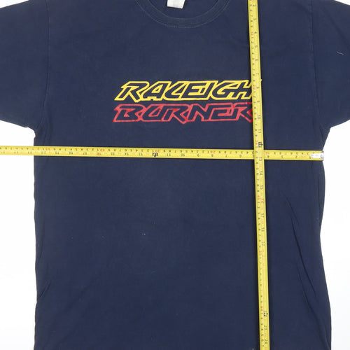Gildan Men's Blue Raleigh Burner Retro Graphic T-Shirt Size L