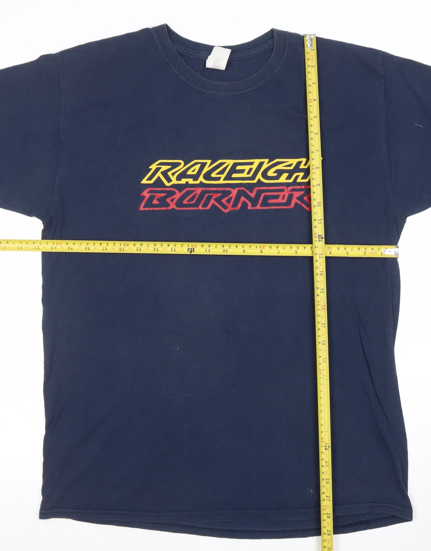 Gildan Men's Blue Raleigh Burner Retro Graphic T-Shirt Size L