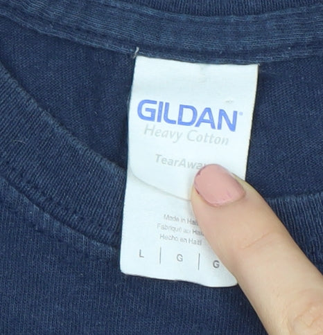 Gildan Men's Blue Raleigh Burner Retro Graphic T-Shirt Size L