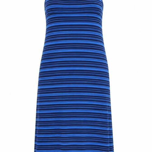 Lands' End Women's Blue Striped Cotton Tank Dress Size M
