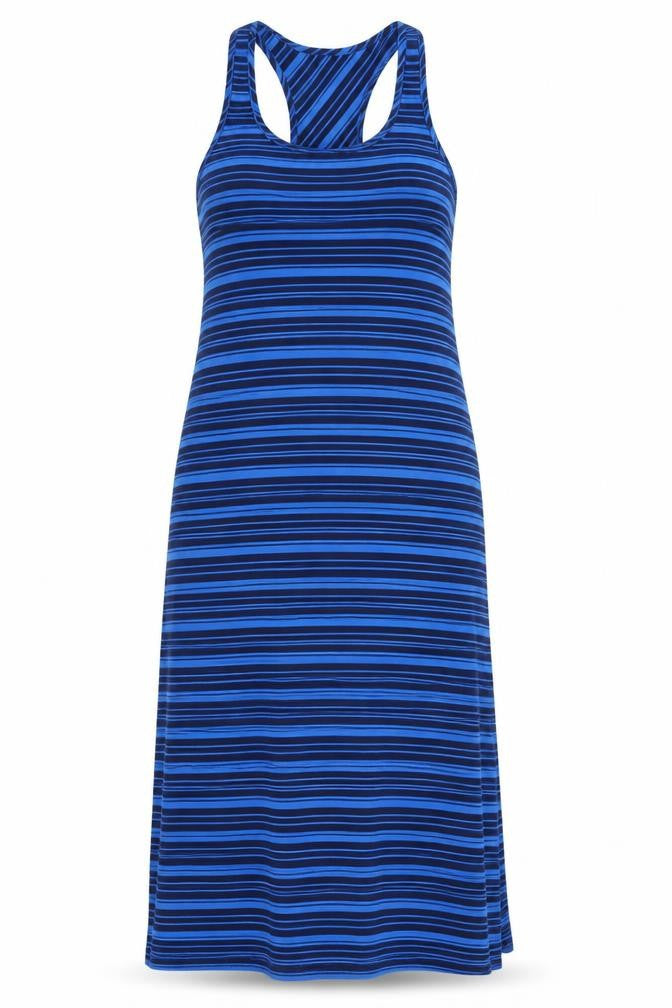 Lands' End Women's Blue Striped Cotton Tank Dress Size M