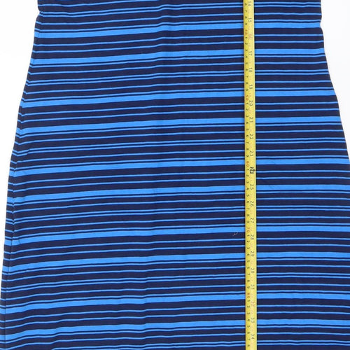 Lands' End Women's Blue Striped Cotton Tank Dress Size M