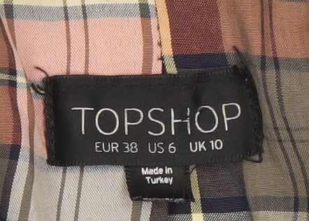 Topshop Women’s Blue Quilted Jacket UK 10 Classic Mid-Length Coat
