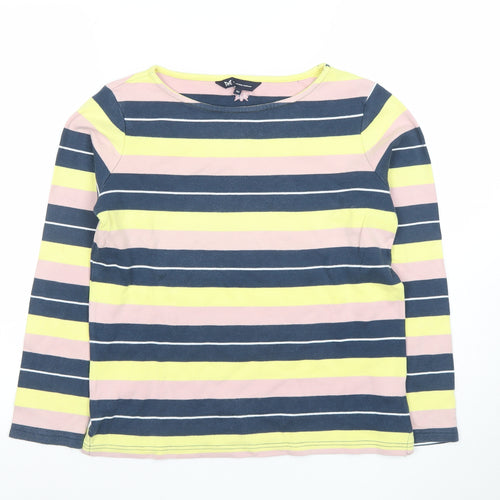Crew Clothing Company Women’s Multicoloured Striped Long Sleeve Cotton T-Shirt Size 10