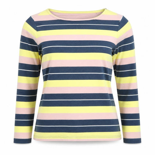 Crew Clothing Company Women’s Multicoloured Striped Long Sleeve Cotton T-Shirt Size 10