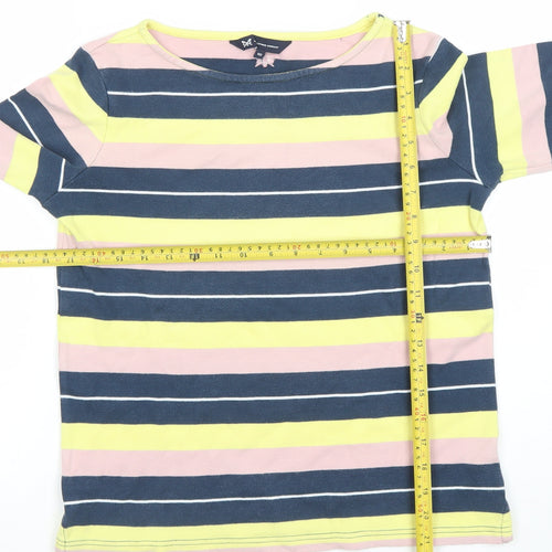 Crew Clothing Company Women’s Multicoloured Striped Long Sleeve Cotton T-Shirt Size 10