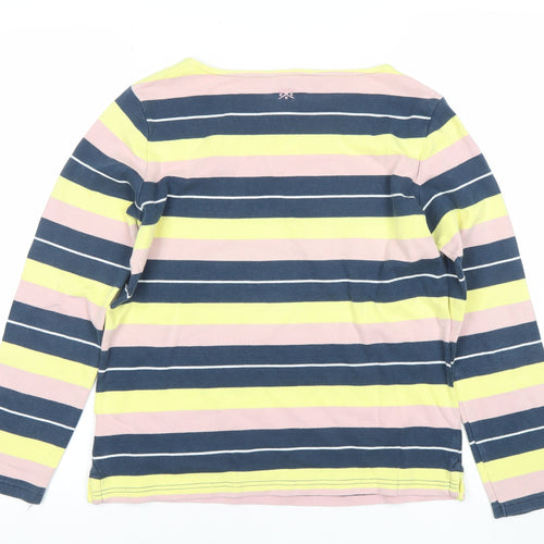 Crew Clothing Company Women’s Multicoloured Striped Long Sleeve Cotton T-Shirt Size 10