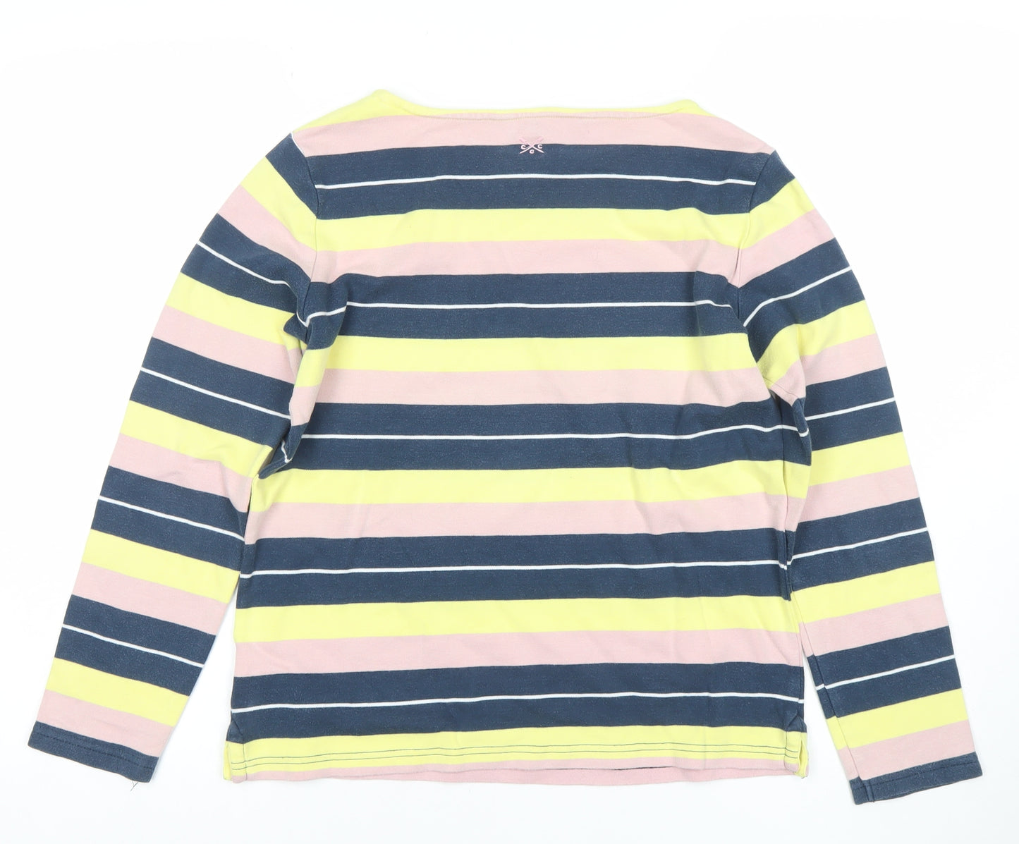 Crew Clothing Company Women’s Multicoloured Striped Long Sleeve Cotton T-Shirt Size 10